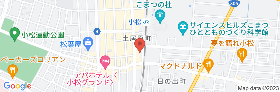 ホテルグランビナリオKOMATSUの地図