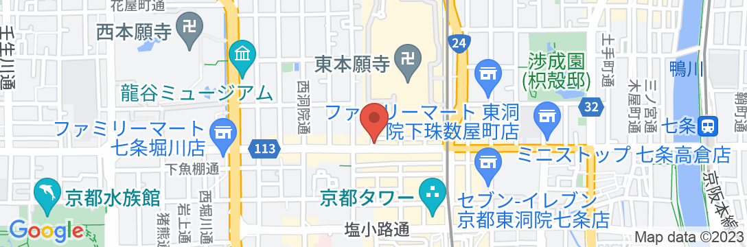 京都駅前町家・嘉右衛門の地図