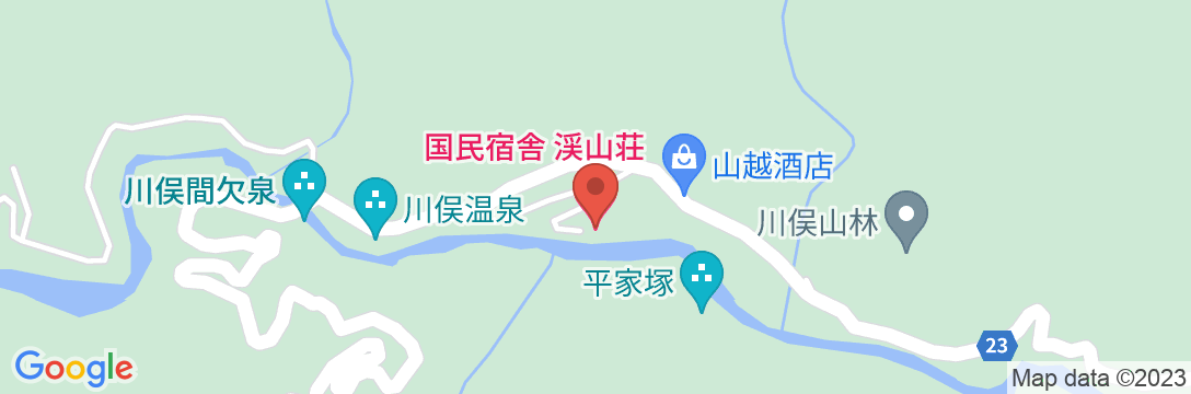 川俣温泉 国民宿舎 渓山荘の地図