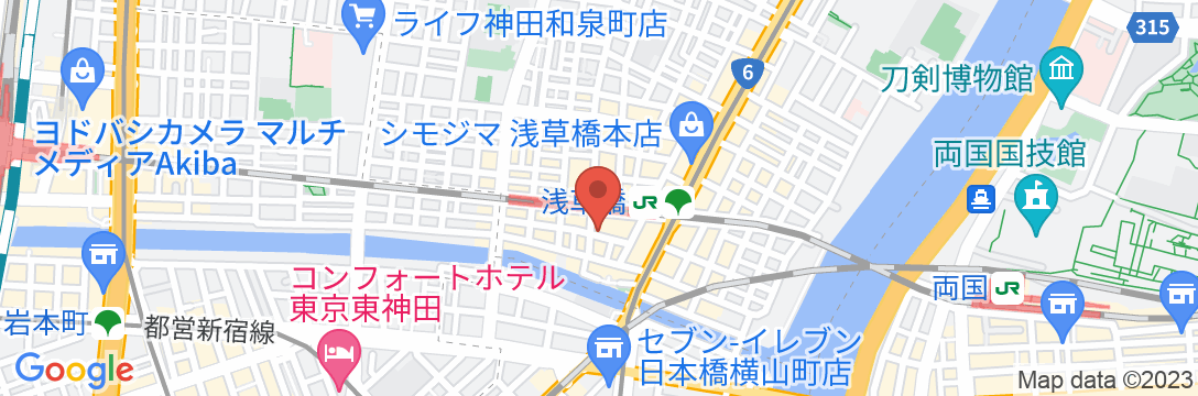 変なホテル東京 浅草橋の地図