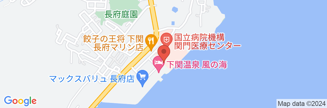 下関温泉 風の海の地図