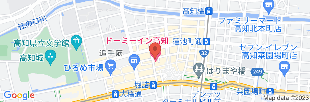 天然温泉 紺碧の湯 ドーミーイン高知(ドーミーイン・御宿野乃 ホテルズグループ)の地図