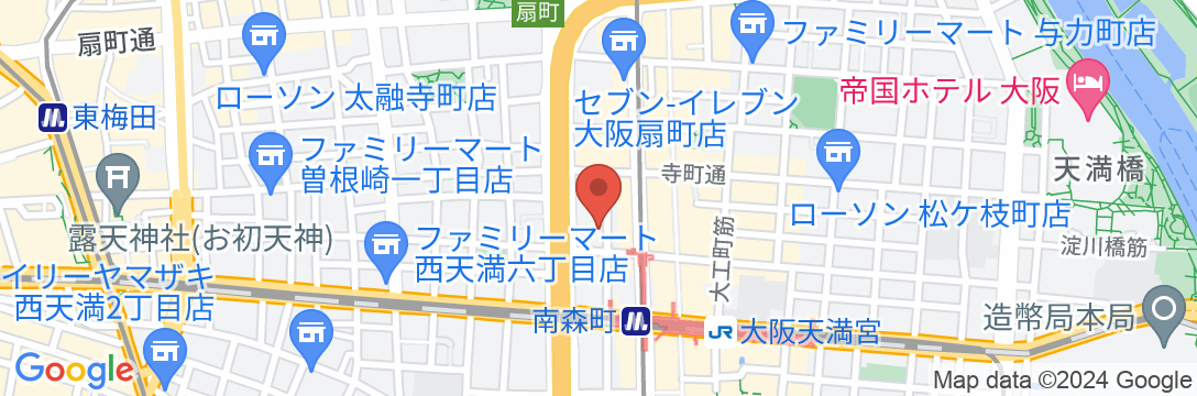 アパホテル〈東梅田 南森町駅前〉(全室禁煙)の地図