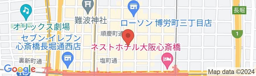 ホテルオリエンタルエクスプレス大阪心斎橋の地図