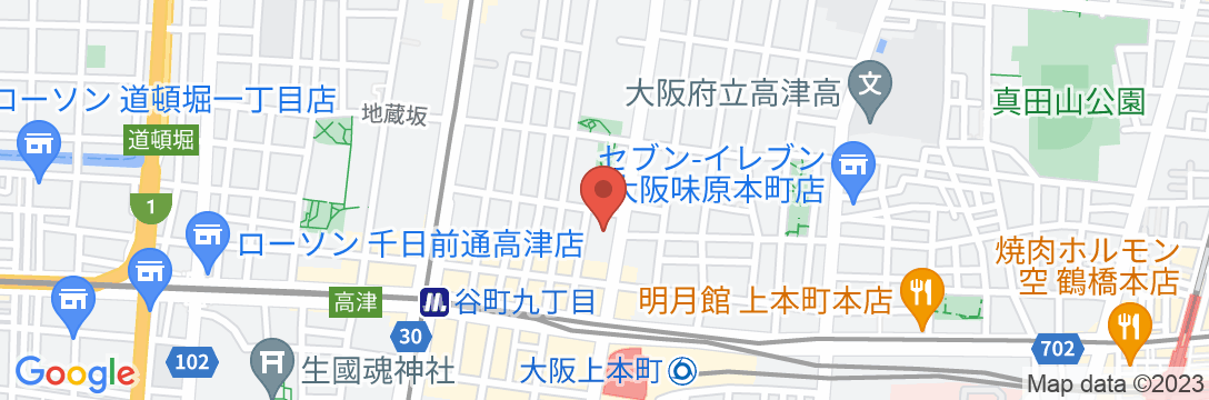 ホテルアクシアイン大阪上本町(2023年11月リブランドオープン)の地図
