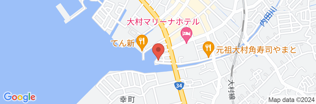 大村ヤスダオーシャンホテルの地図