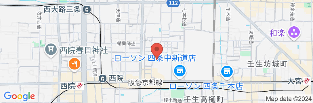 美盧 四条西院邸の地図