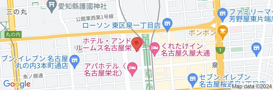 ホテル・アンドルームス名古屋栄の地図