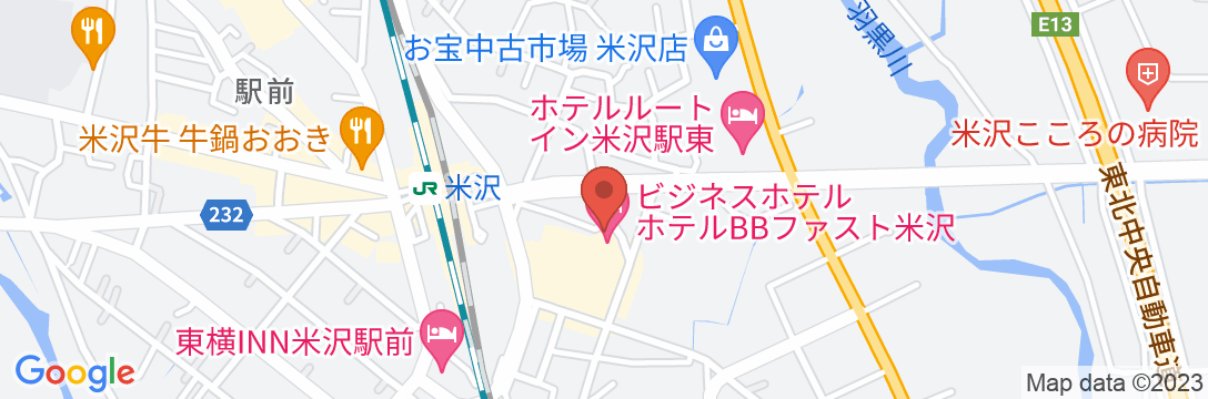 ホテルBBファスト米沢の地図