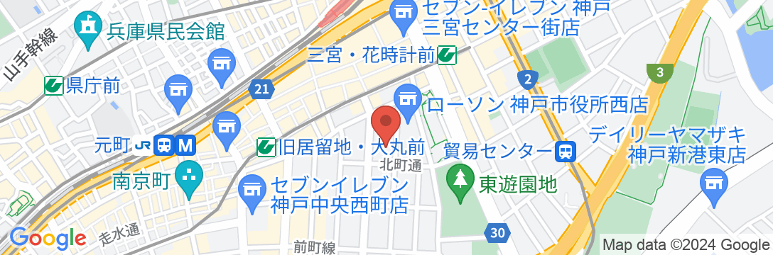 神戸ルミナスホテル三宮の地図