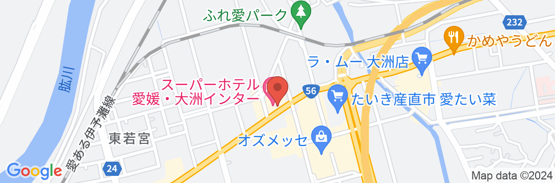 スーパーホテル愛媛・大洲インター 天然温泉「朝霧の湯」の地図
