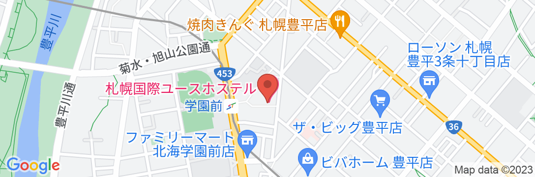 札幌国際ユースホステルの地図