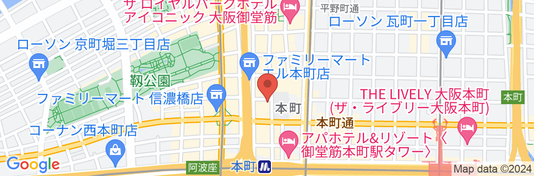 大阪ビューホテル 本町の地図