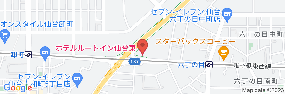 ホテルルートイン仙台東の地図