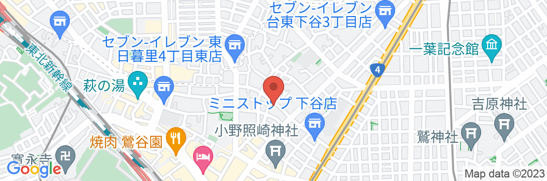 サクラクロスホテル上野入谷の地図