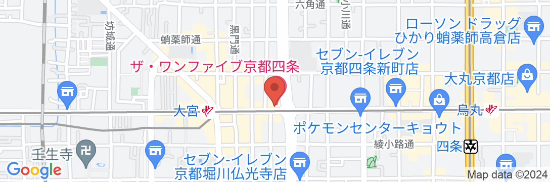 ザ・ワンファイブ京都四条の地図