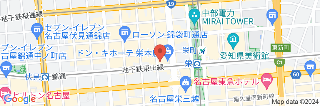 ホテルアクテル名古屋錦の地図