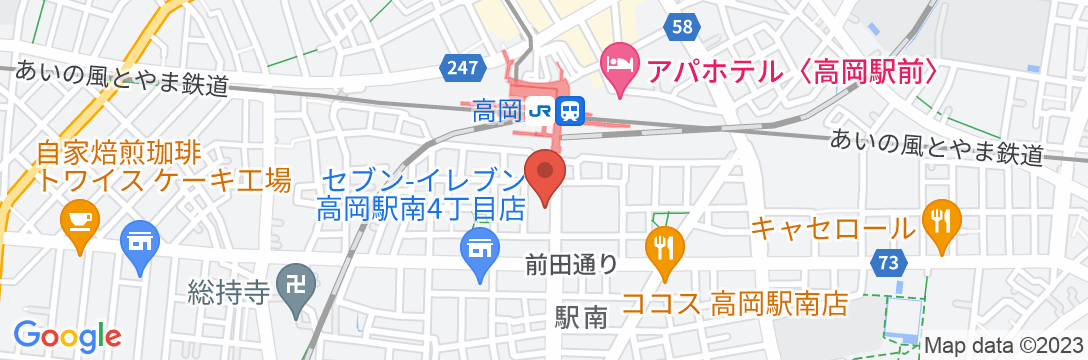 ホテルセブンセブン高岡の地図