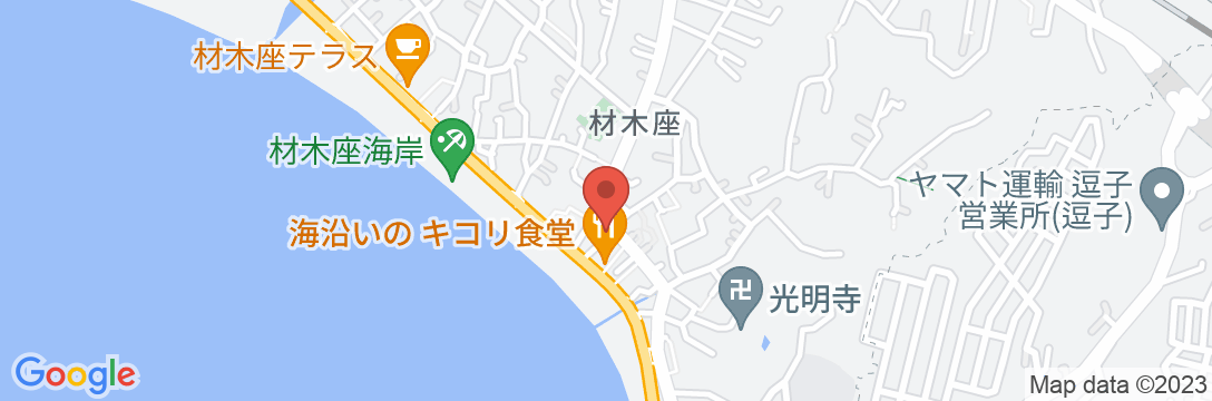 琥珀-AMBER-鎌倉・材木座の地図