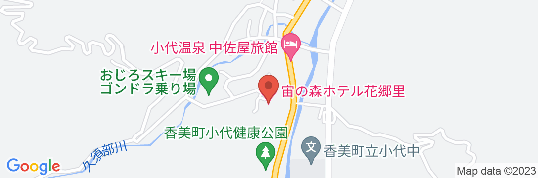 宙の森ホテル 花郷里の地図