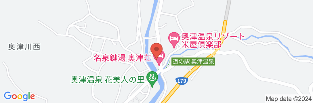 美作三湯奥津温泉 池田屋河鹿園の地図