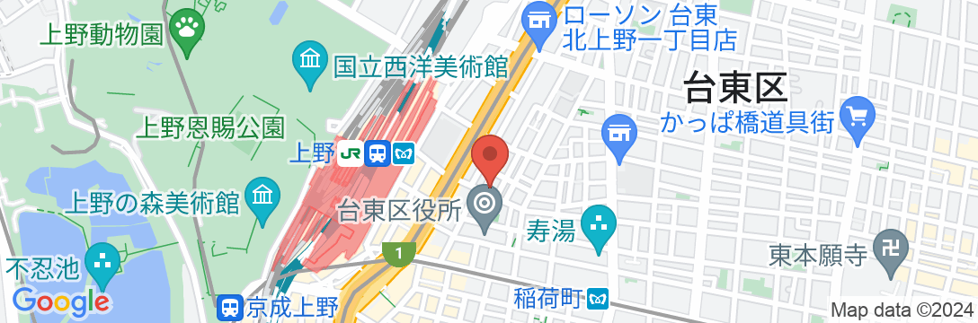 ホテルリブマックス上野駅前の地図