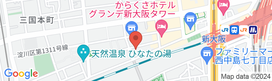 ホテル・アンドルームス新大阪の地図