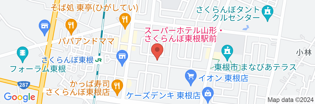 スーパーホテル山形・さくらんぼ東根駅前 天然温泉 桜桃の湯の地図