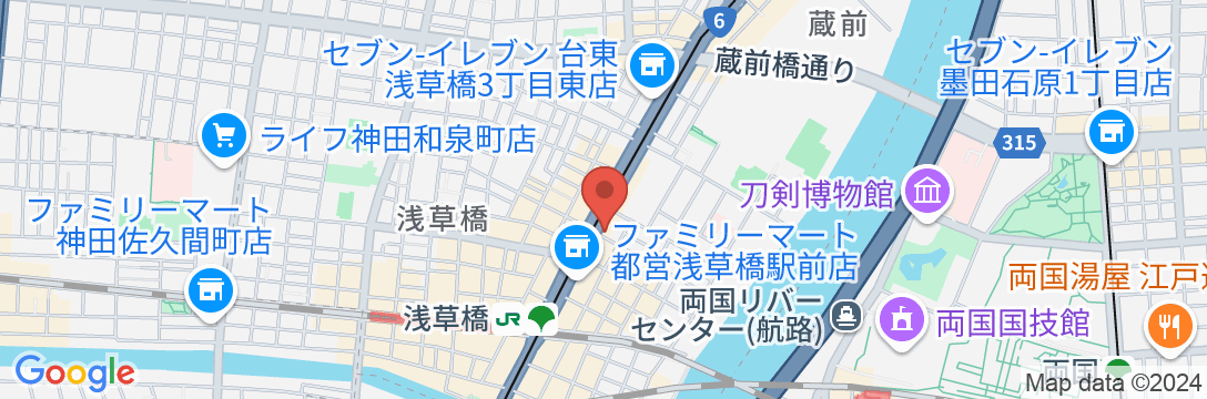 ホテルリブマックス浅草橋駅北口の地図