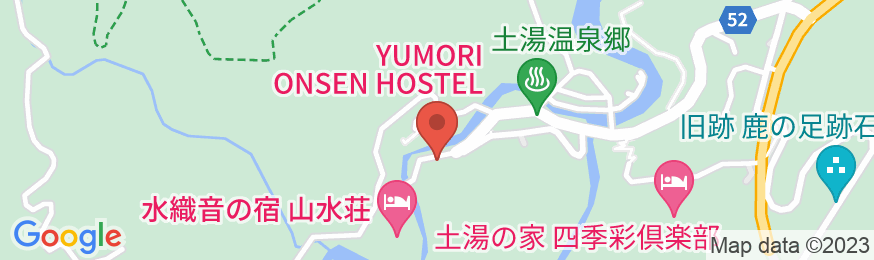 YUMORI ONSEN HOSTELの地図
