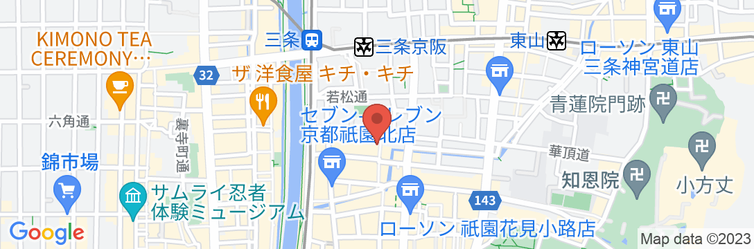 旅寛HOSTEL祇園の地図