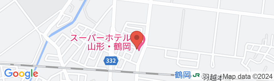 天然温泉 湯の瀬の湯 スーパーホテル山形・鶴岡の地図