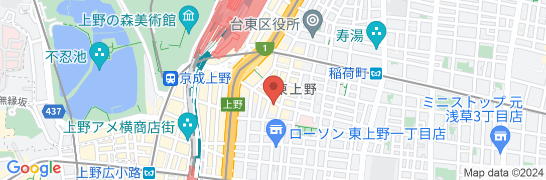 NOHGA HOTEL UENO TOKYO(ノーガホテル上野東京)の地図
