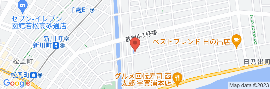 ファミリーロッジ旅籠屋・函館店の地図