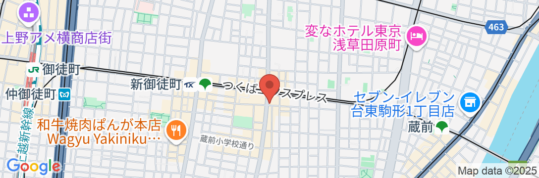 ホテルツーリストイン上野御徒町の地図