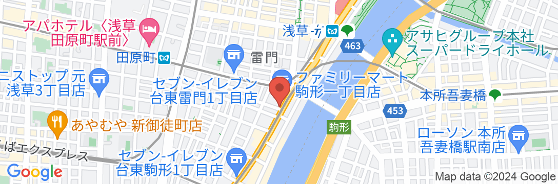 アパホテル〈浅草駅前〉(全室禁煙)の地図