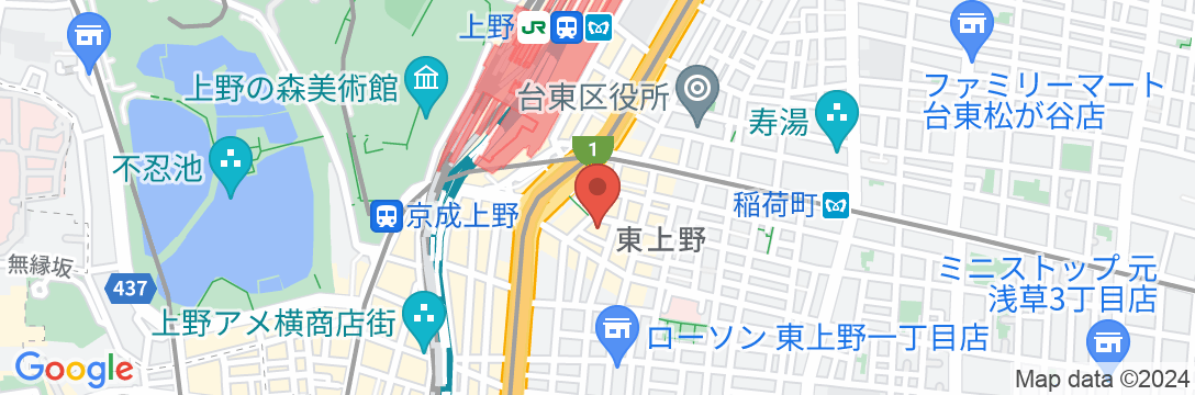 上野東金屋ホテルの地図