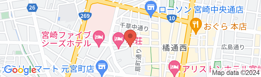 青島温泉(美人の湯)&サウナ完備の宿 宮崎ライオンズホテルの地図