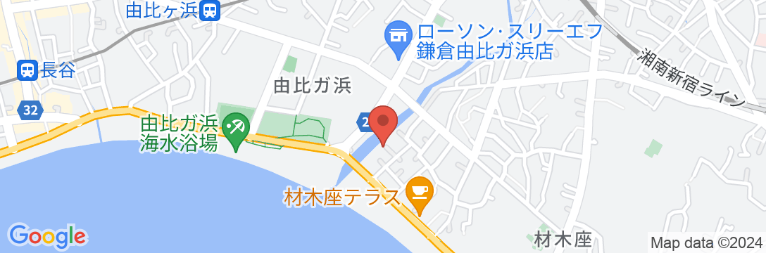 鎌倉シービューゲストハウス sun&breezeの地図