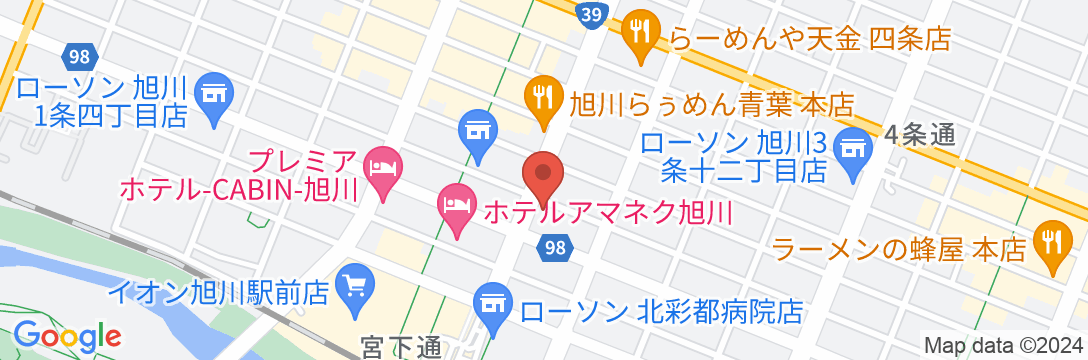 ホテルテトラ旭川駅前の地図