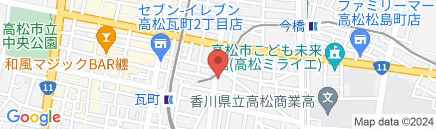 TRAVEL&BOOK HOTEL HULATON CABIN TAKAMATSUの地図