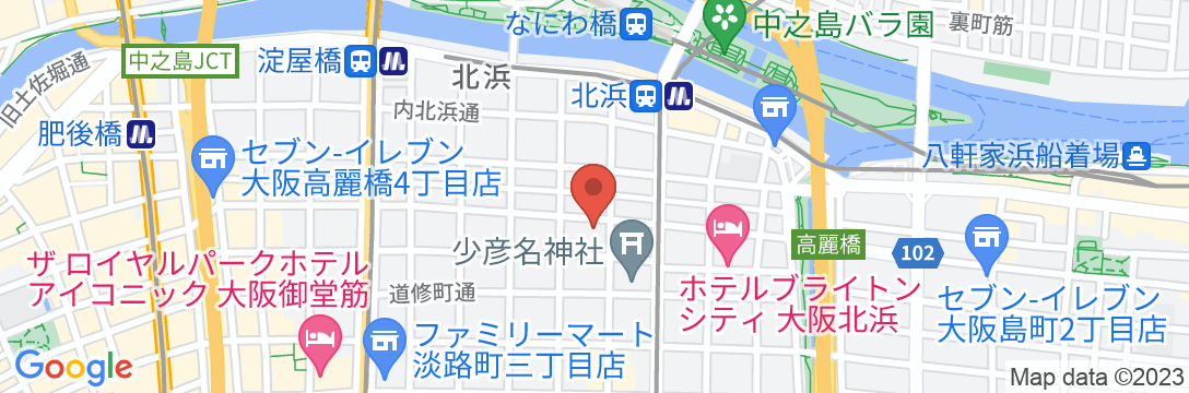 アパホテル〈淀屋橋 北浜駅前〉 (全室禁煙)の地図