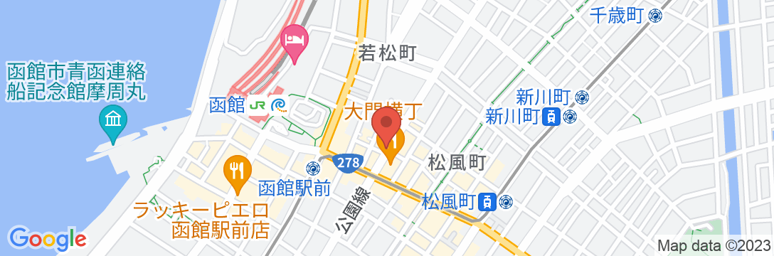 ユニゾインエクスプレス函館駅前の地図