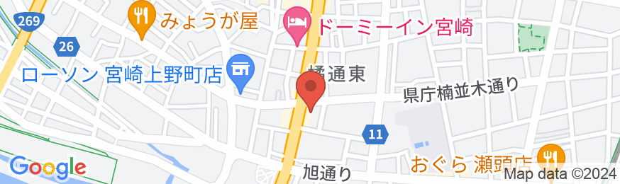 ケイズストリートホテル宮崎(旧エムズホテルクレール宮崎)の地図