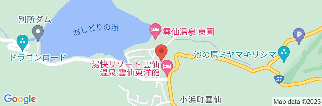 湯快リゾート 雲仙温泉 雲仙東洋館の地図