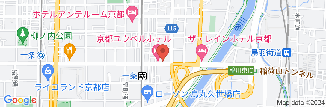 京都ユウベルホテルの地図