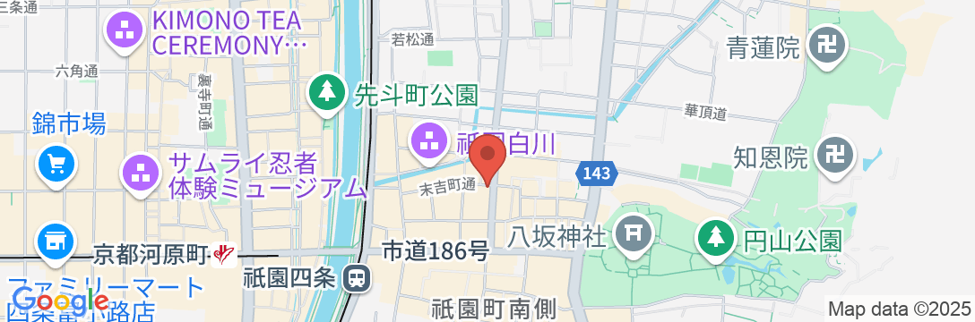 京都祇園ユウベルホテルの地図