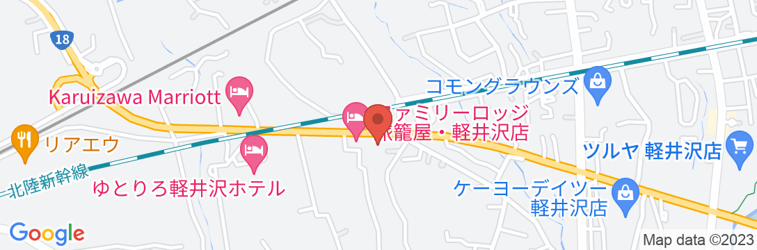 利便性の高い中軽井沢にあるリゾートコテージ、一棟貸し切りの高級別荘【Vacation STAY提供】の地図