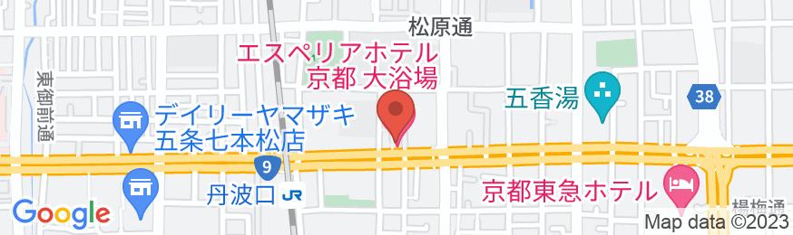エスペリアホテル京都|ミストサウナ付大浴場の地図
