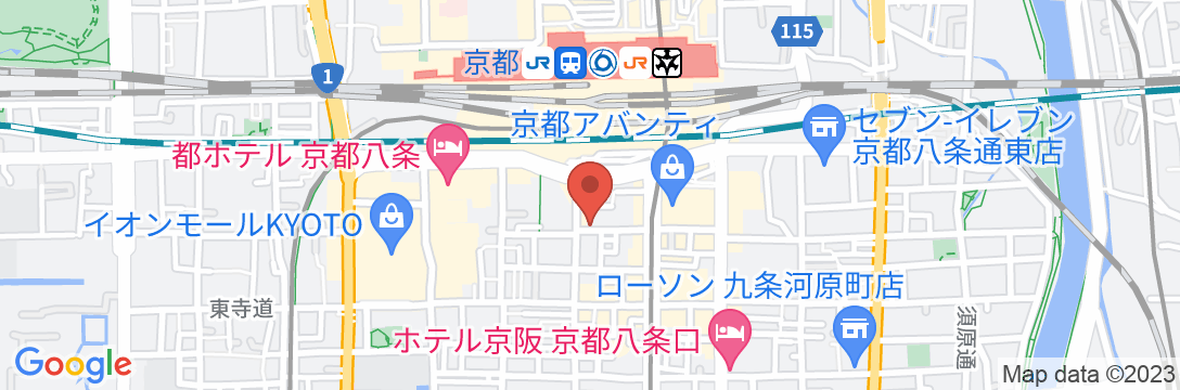 ヴィアインプライム京都駅八条口(JR西日本グループ)の地図